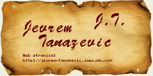 Jevrem Tanazević vizit kartica